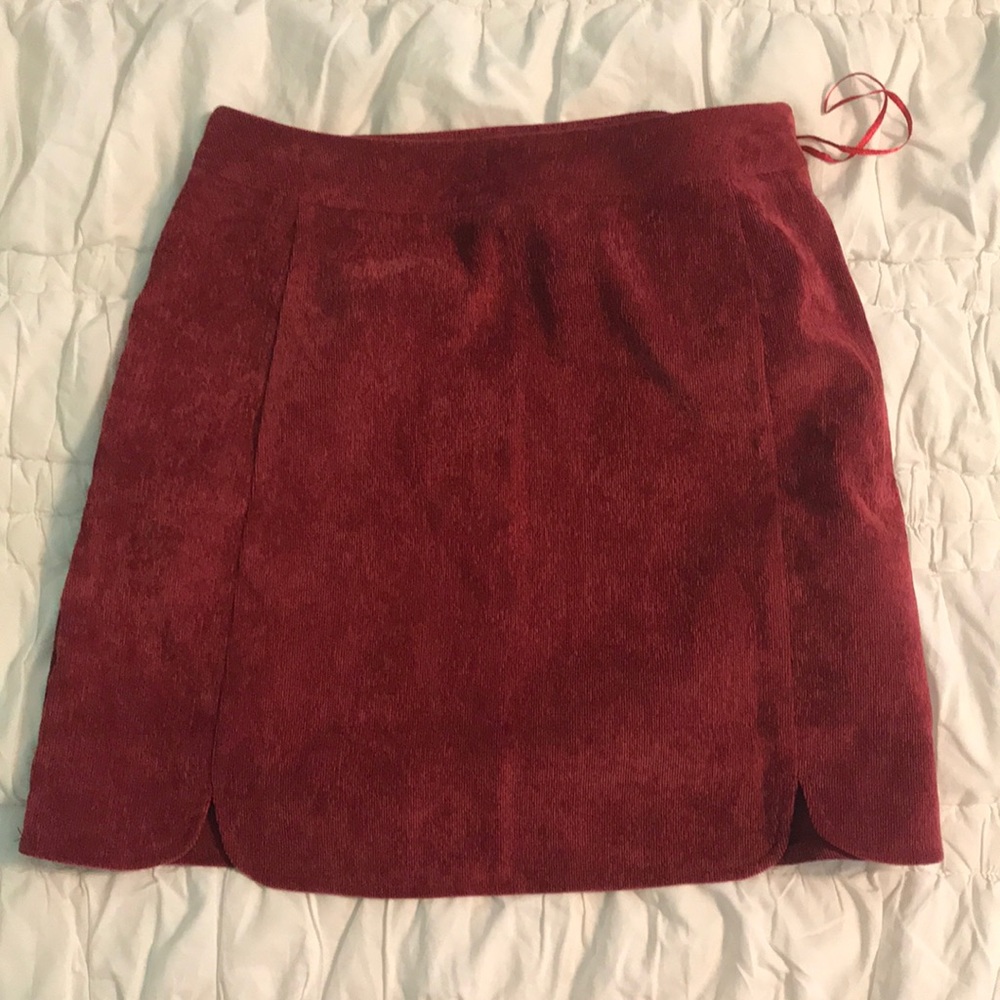 Red body on skirt